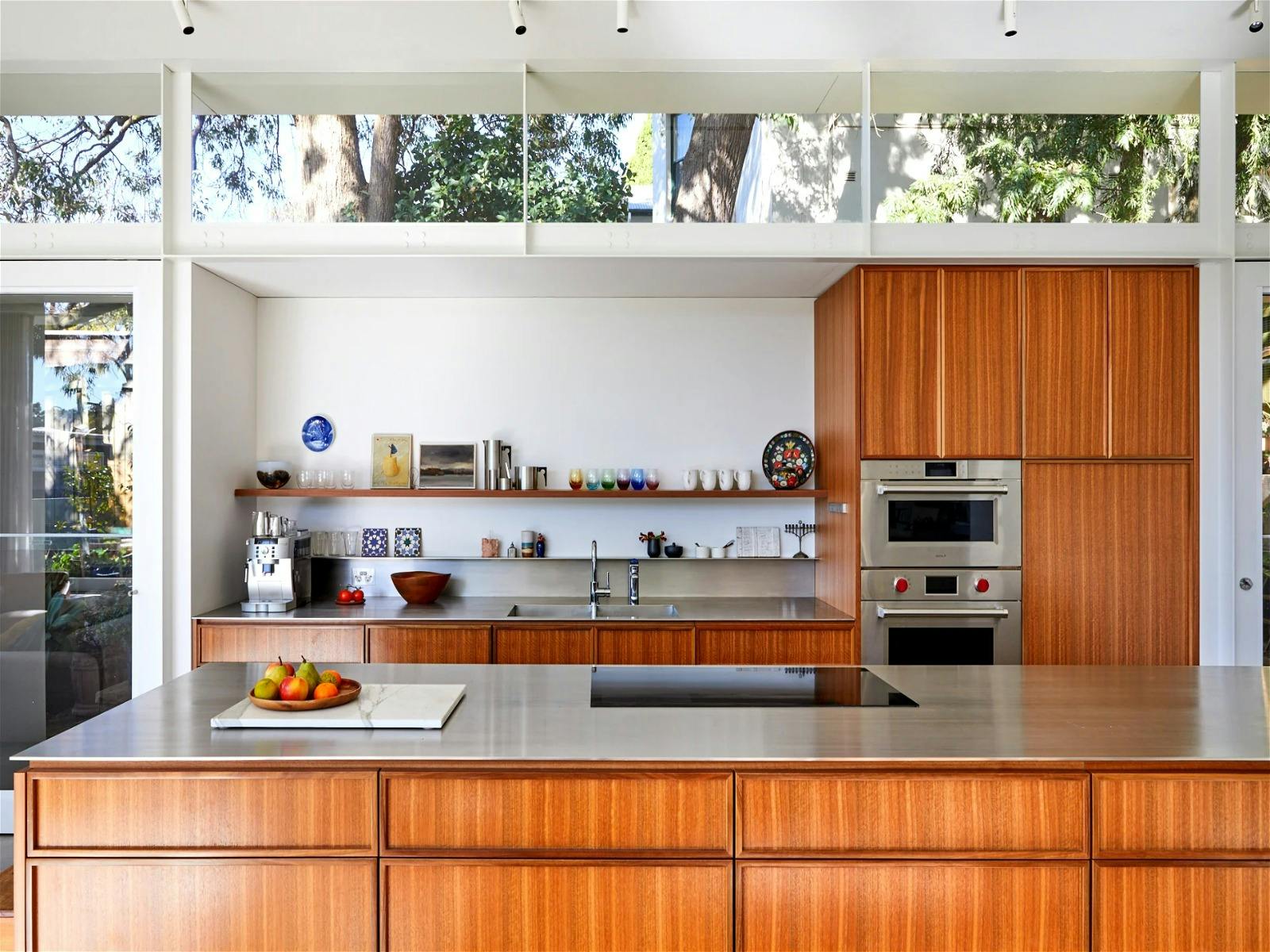 A fully equipped kitchen with modern appliances and ample counter space