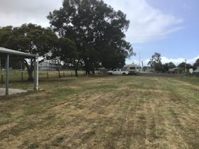 Shelter and Custodian site in distance