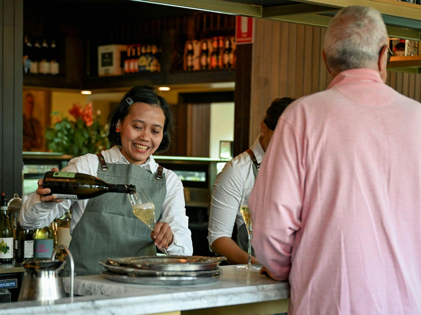 A glass of prosecco at Osteria Polpo
