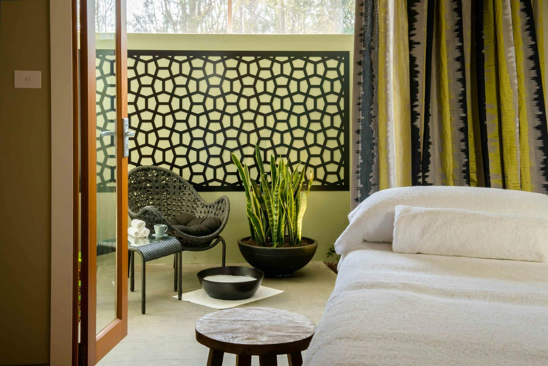 A shot of a treatment room at Spa Anise