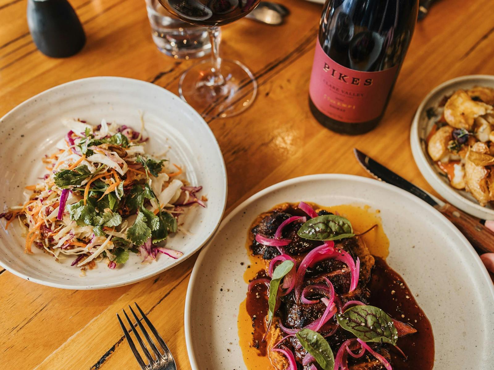 food at slate restaurant at pikes in the clare valley