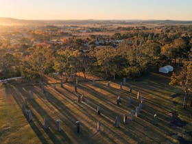 Aerial view of the Australian Standing Stones National Celtic Monument in Glen Innes, NSW