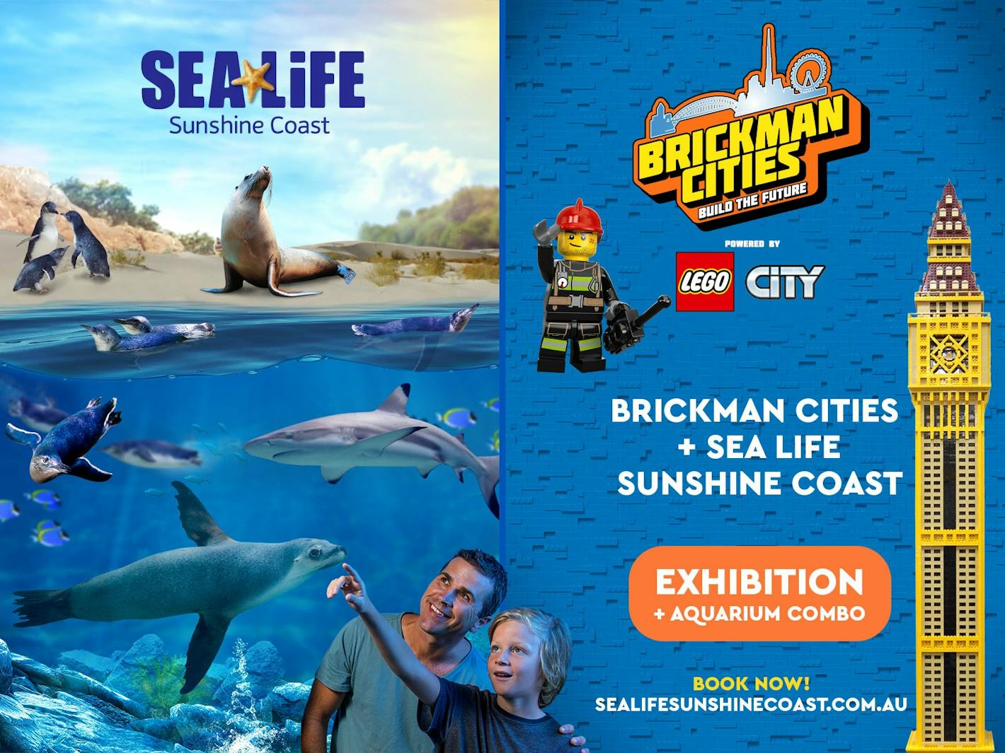 SEA LIFE Admission + LEGO Brickman Exhibition Combo