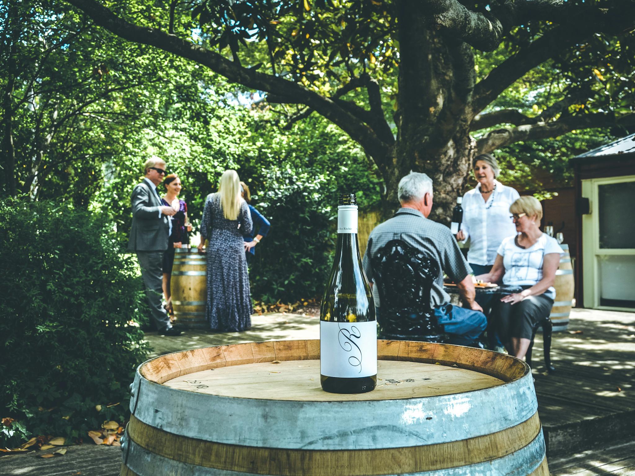 Ros Ritchie Wines Cellar Door Mansfield under the canopy of the magnificent namesake Magnolia Tree