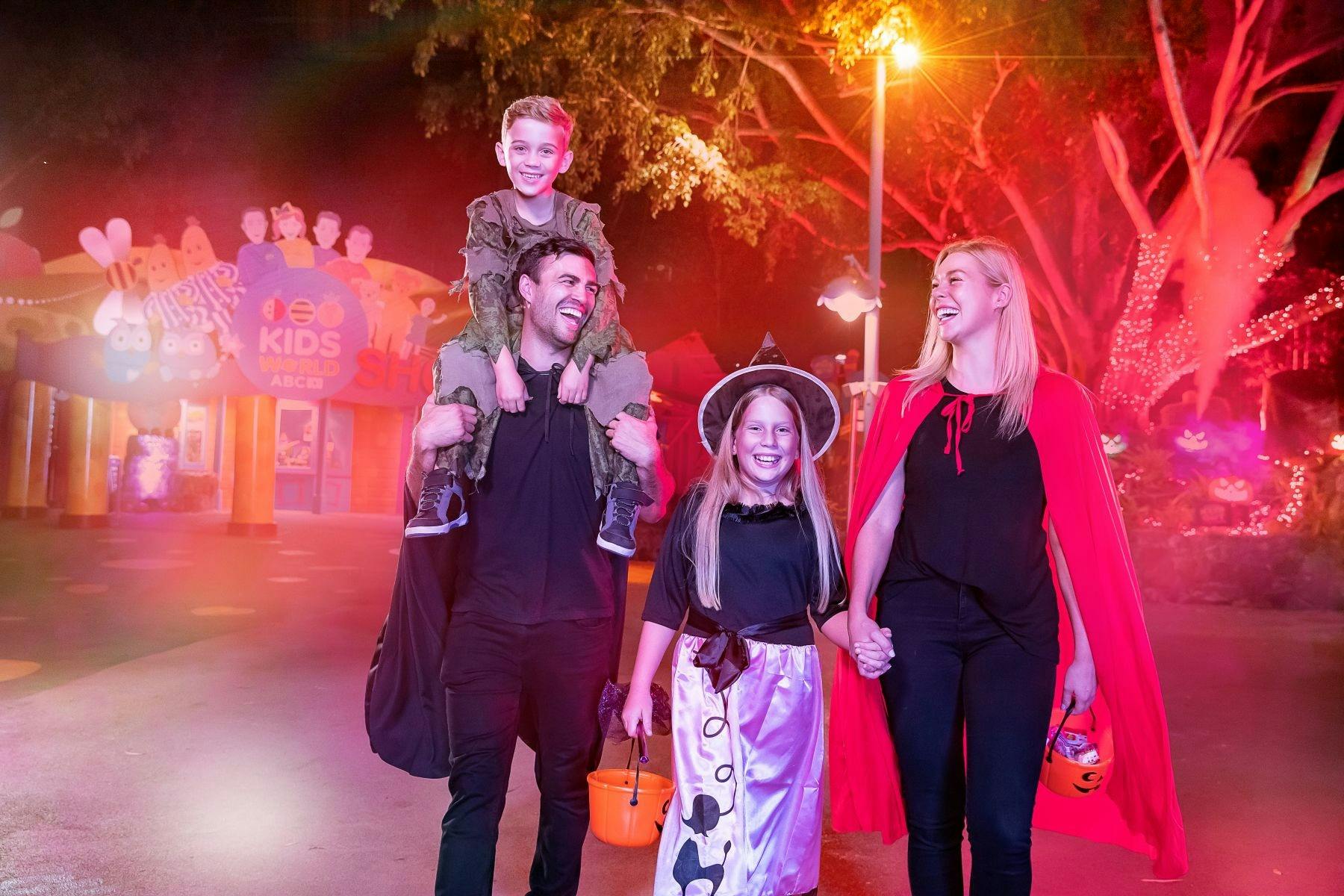 family at halloween