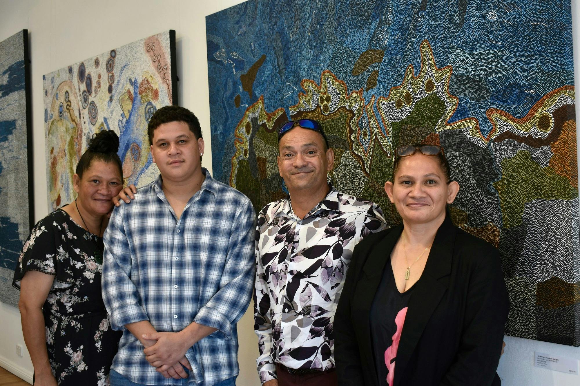 Helen mcCarthy, Heath Minjin WIlson, Allen Stephensen & Kerry Madawyn McCarthy at Kate Owen Gallery