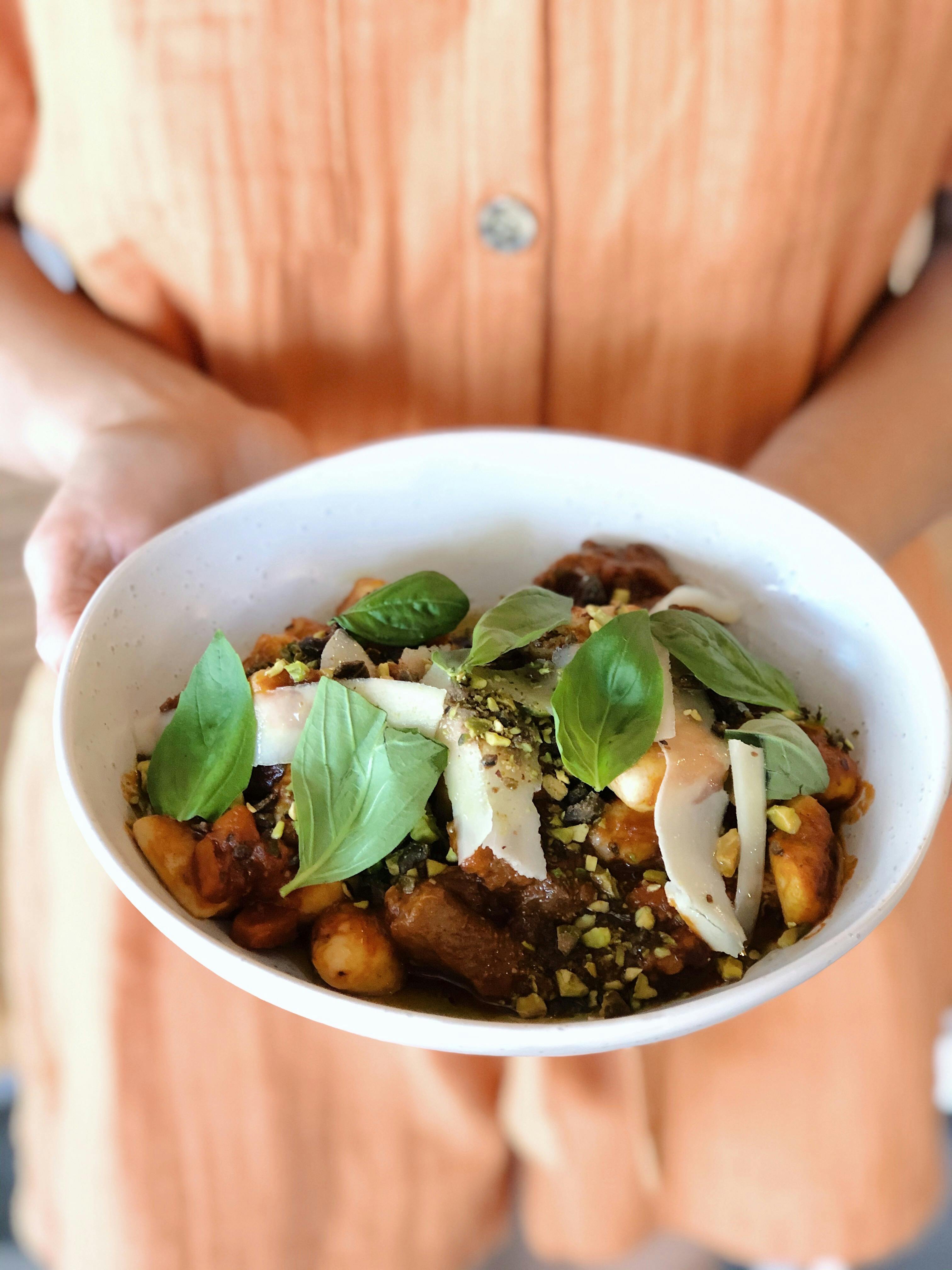 Our house made gnocchi and veal ragu Topped with pecorino and basil