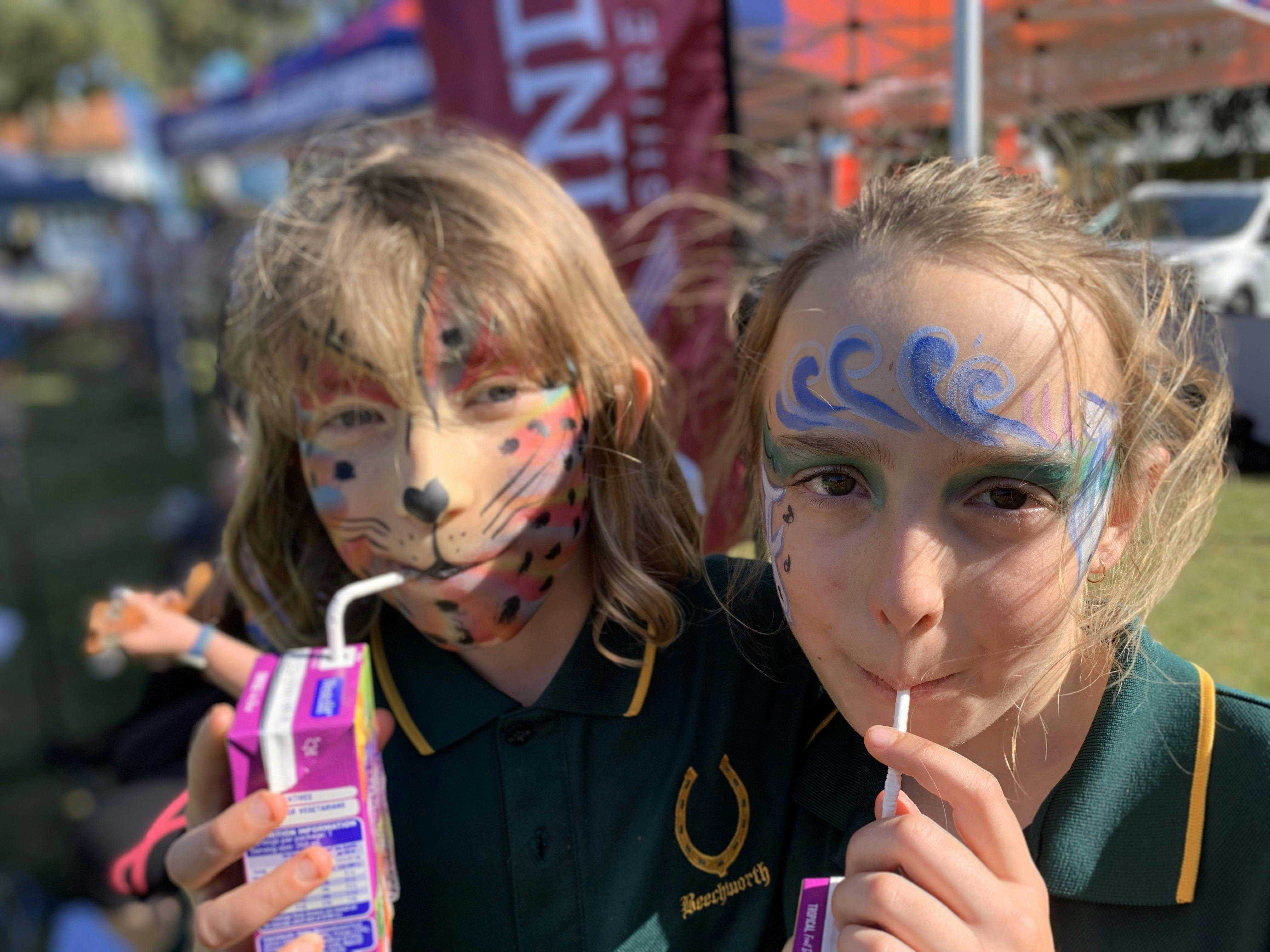 kids with face paint