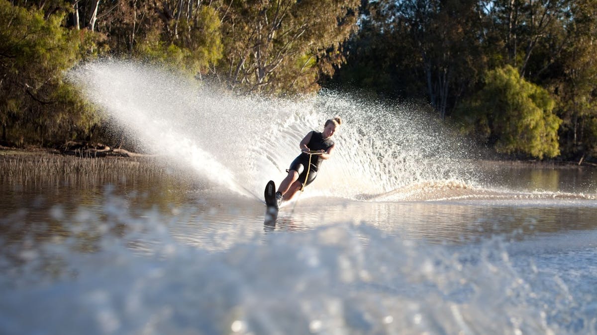 Enjoy water skiing in the summer months.