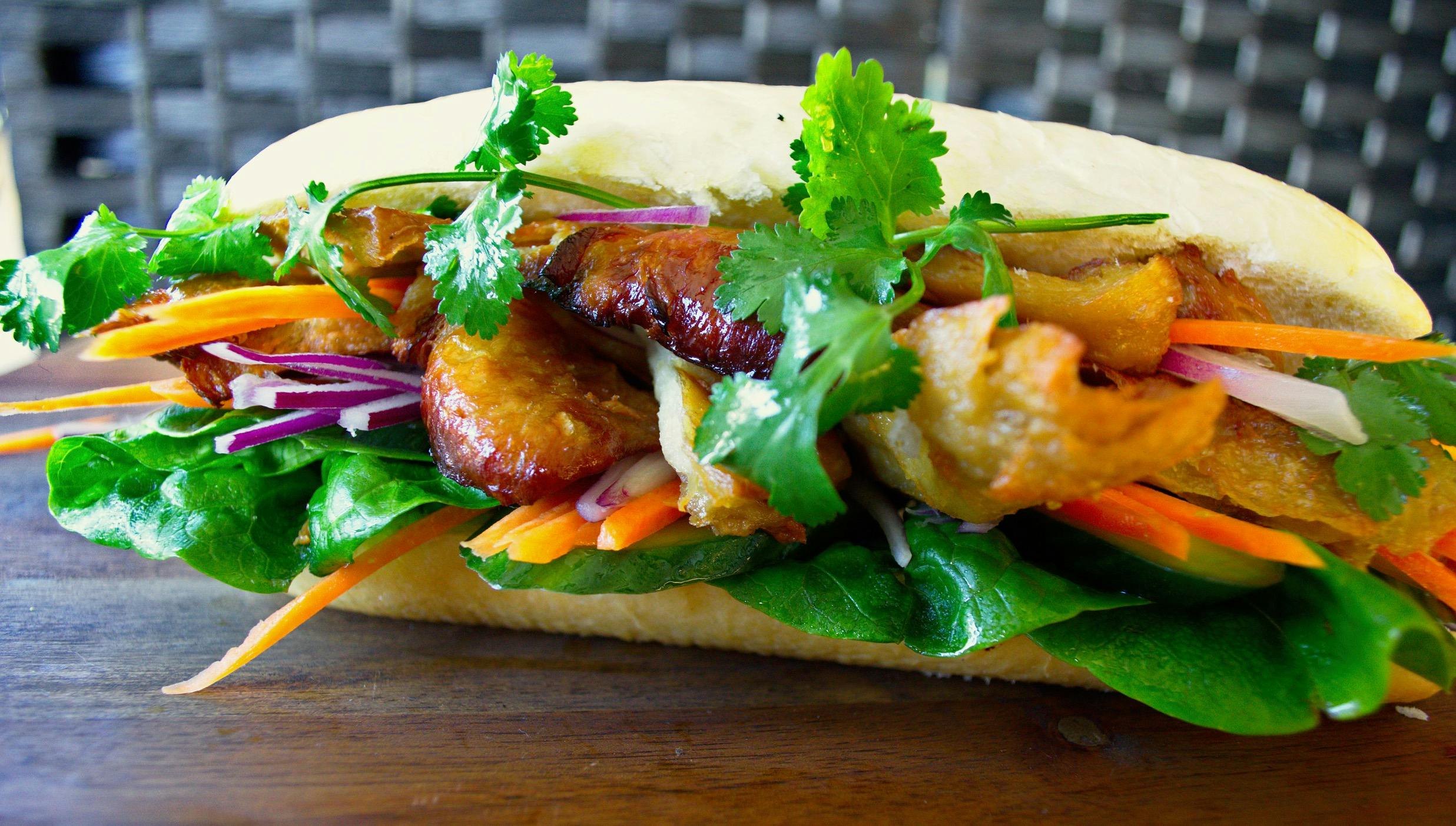 Chickun Bahn mi on sourdough bagette