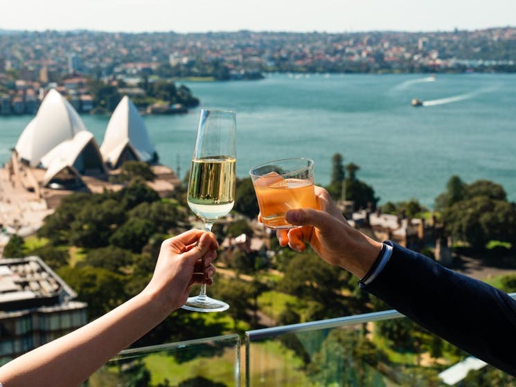 Champagne and cocktail cheers over Sydney Opera House and Harbour