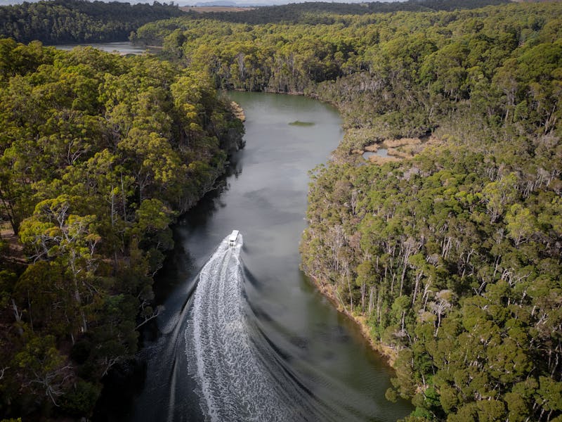 Birdseye shot of Leven River Cruises