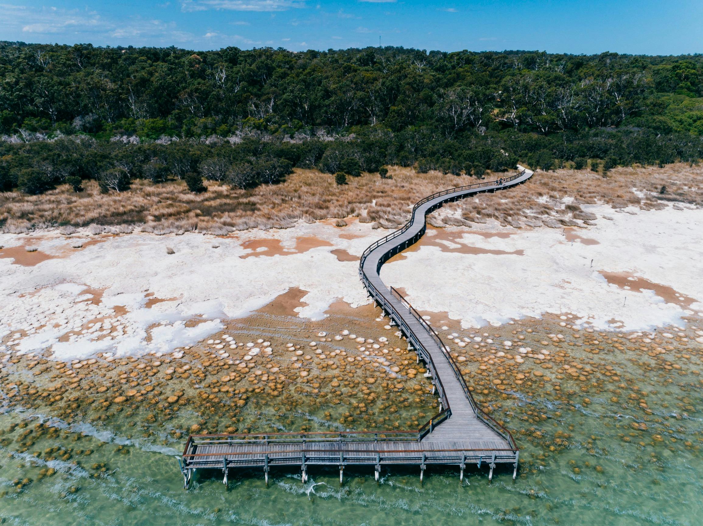 Aerial view of the Thrombolites in Yalgorup National Park