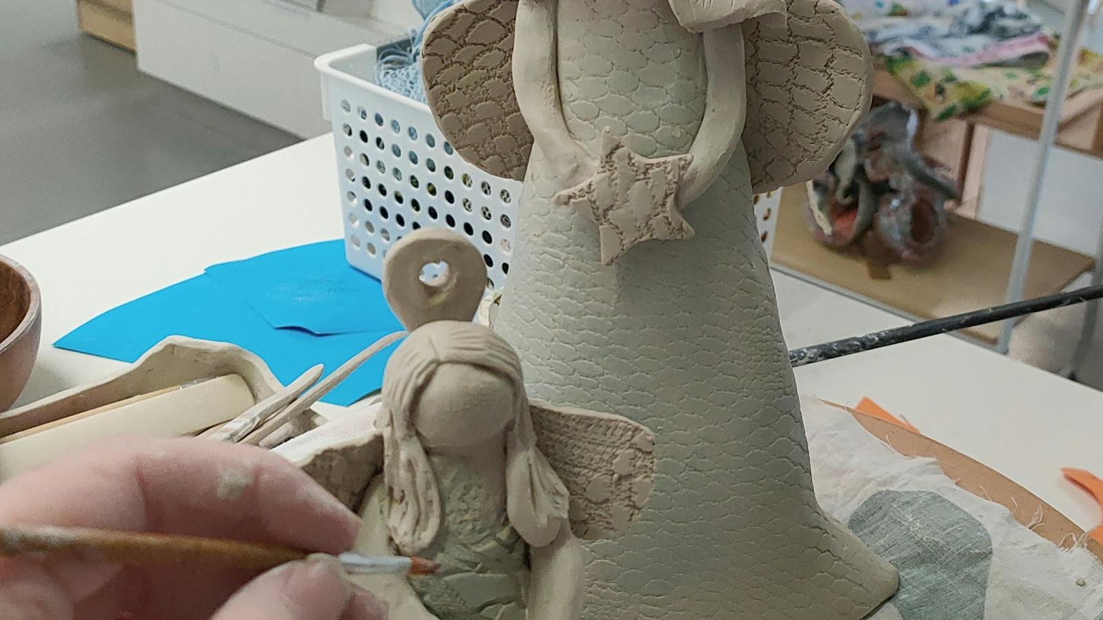 Christmas Angels with clay