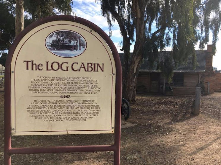 Sign at the Log Cabin
