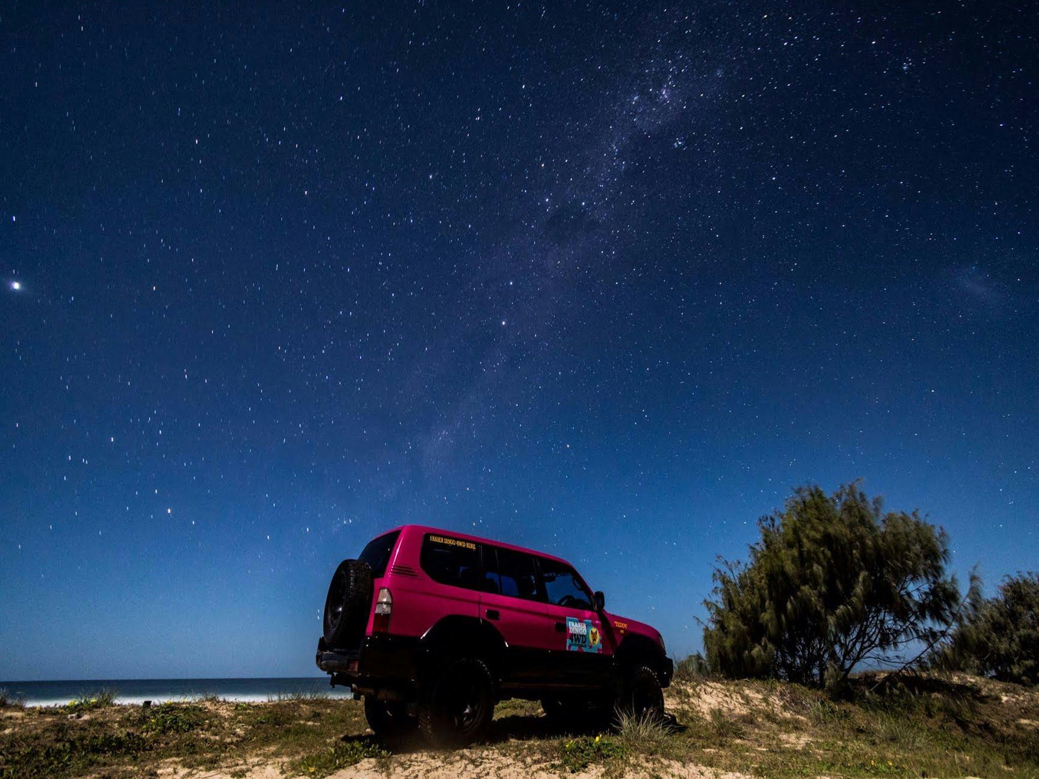 Camp under the stars on Fraser Islands eastern beach