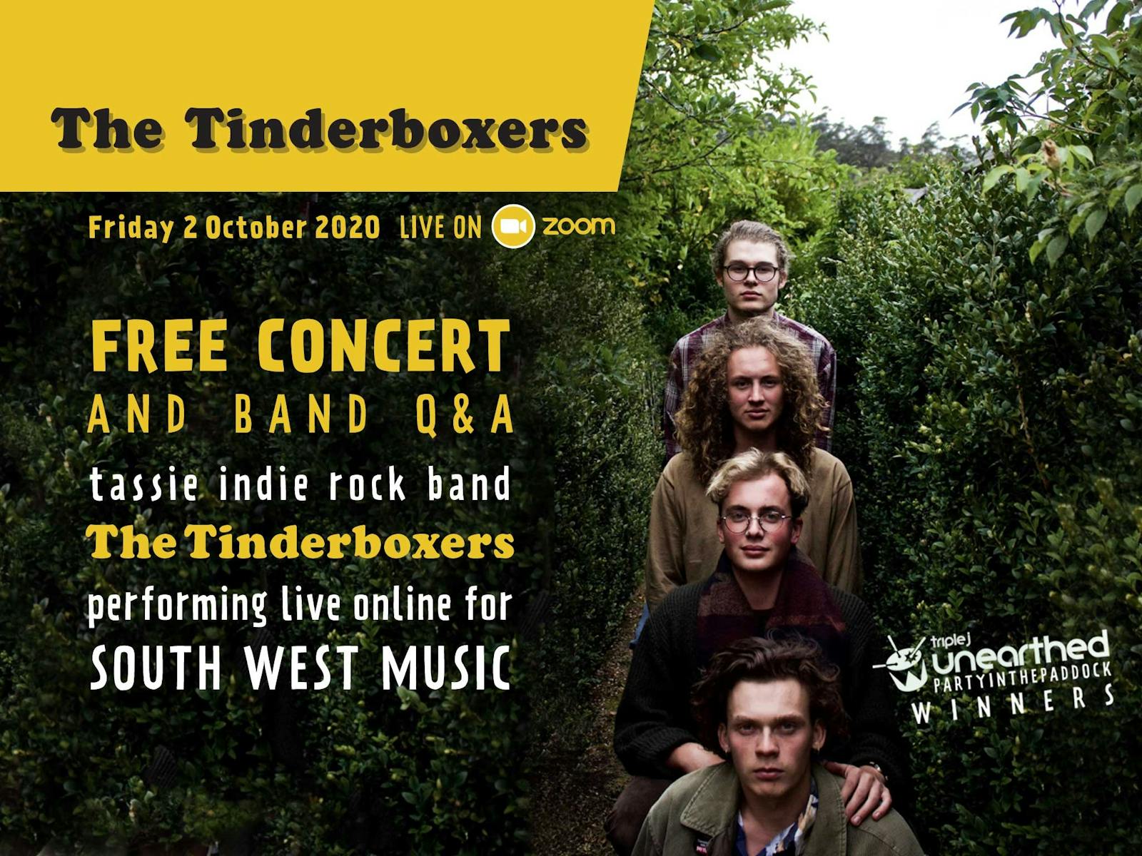 Image for South West Music Livestream Youth Concert - The Tinderboxers