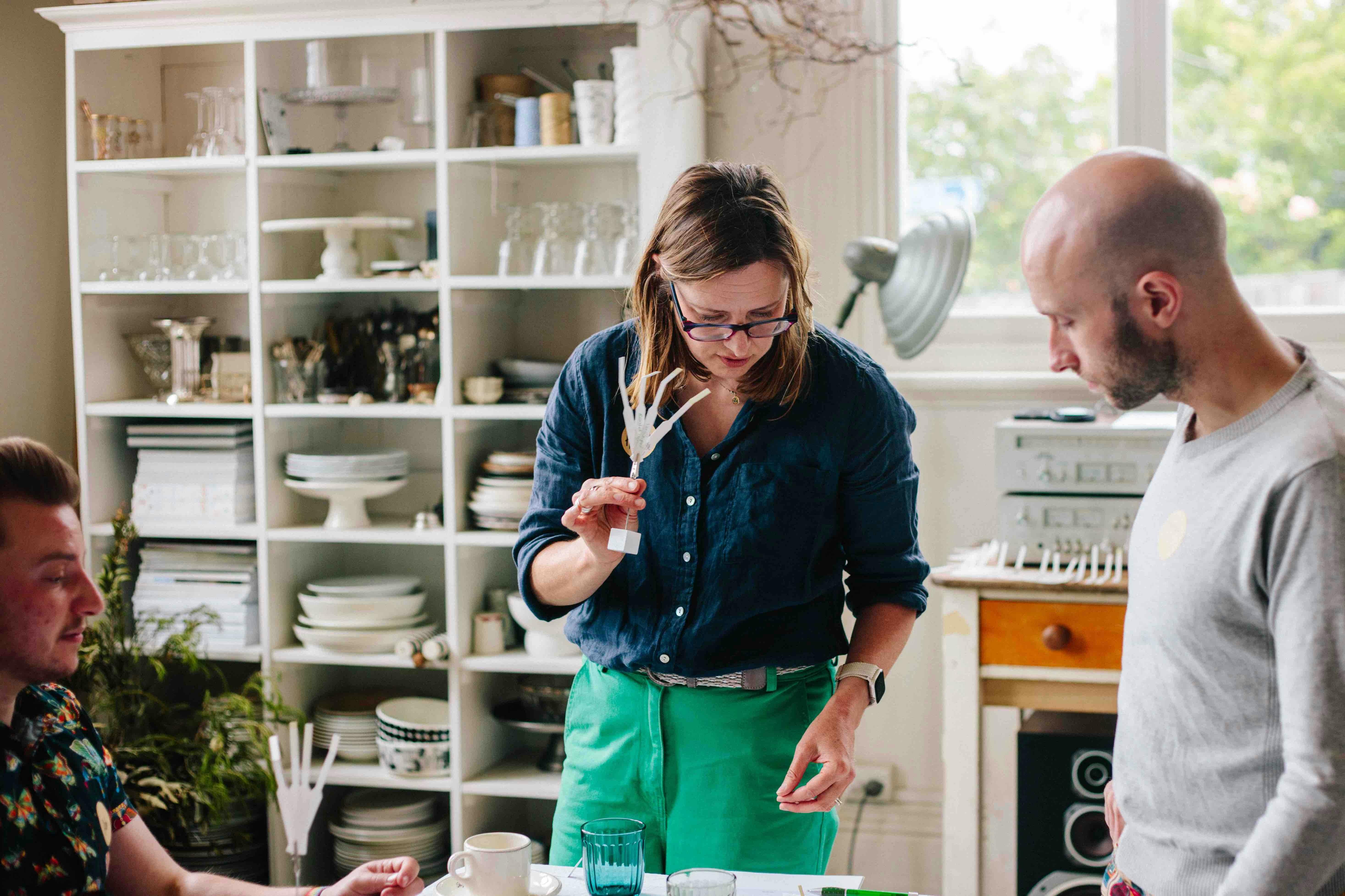 Perfumer Hilary helps balance a composition