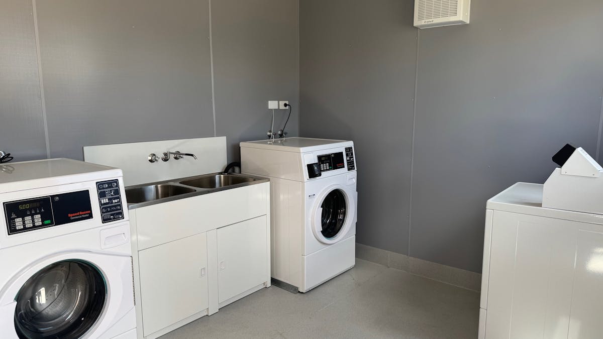 Laundry including washing machines, dryer and clothes lines