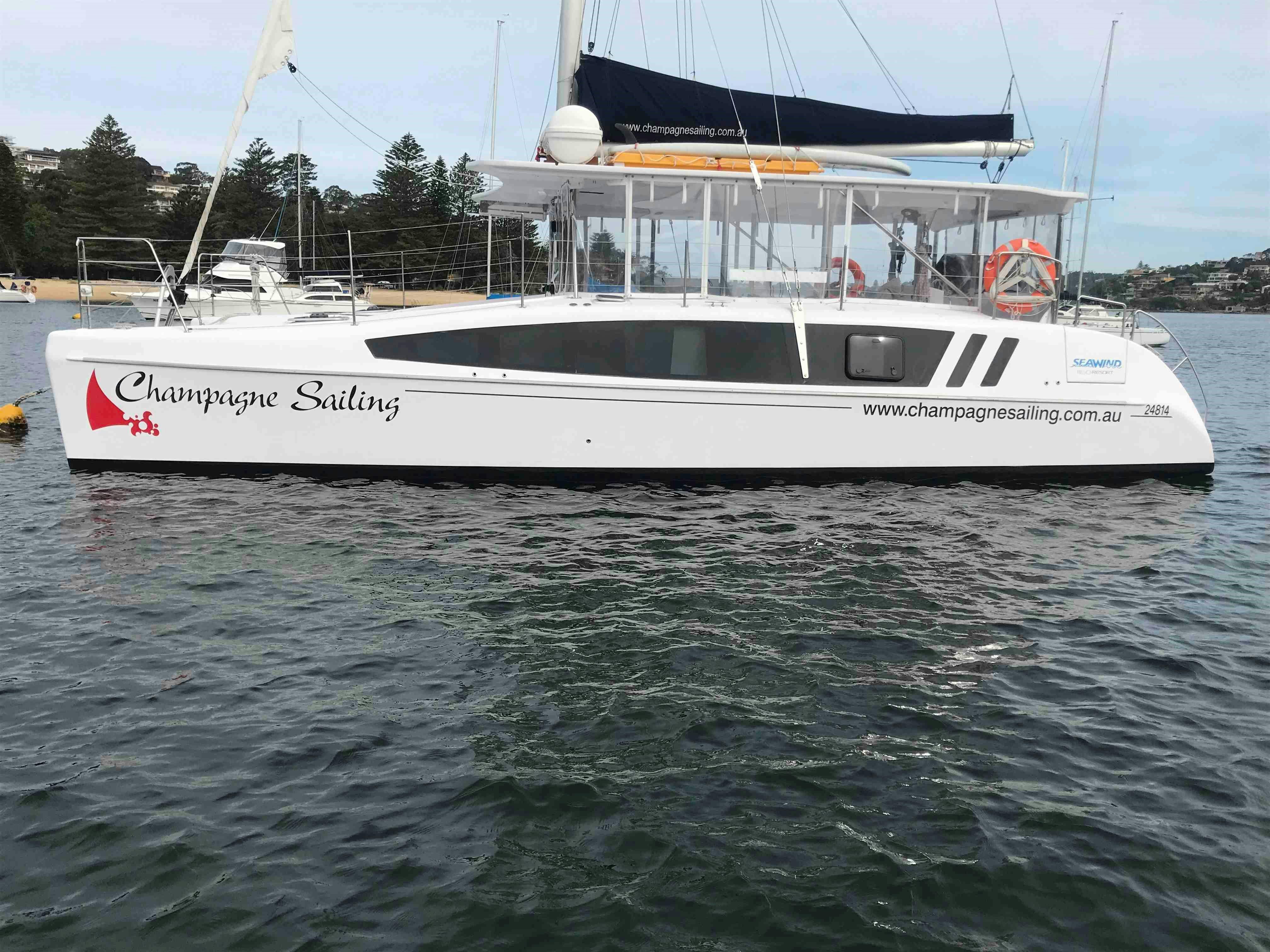 champagne sailing catamaran