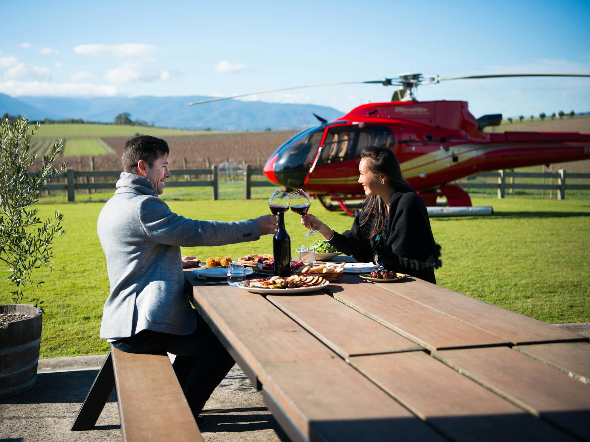 Fly to the best wineries around Victoria and indulge in world class food