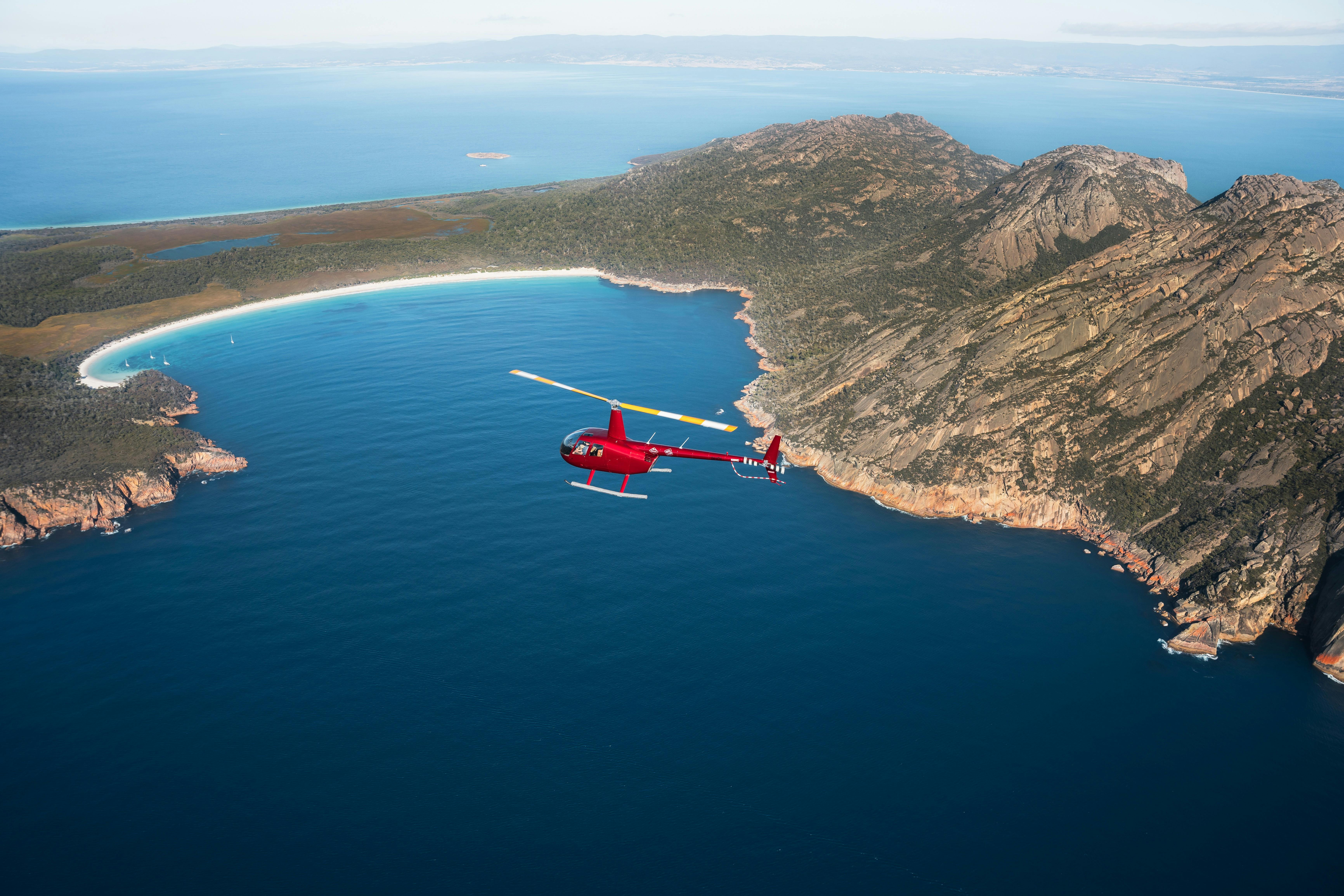 Helicopter over Wineglass Bay