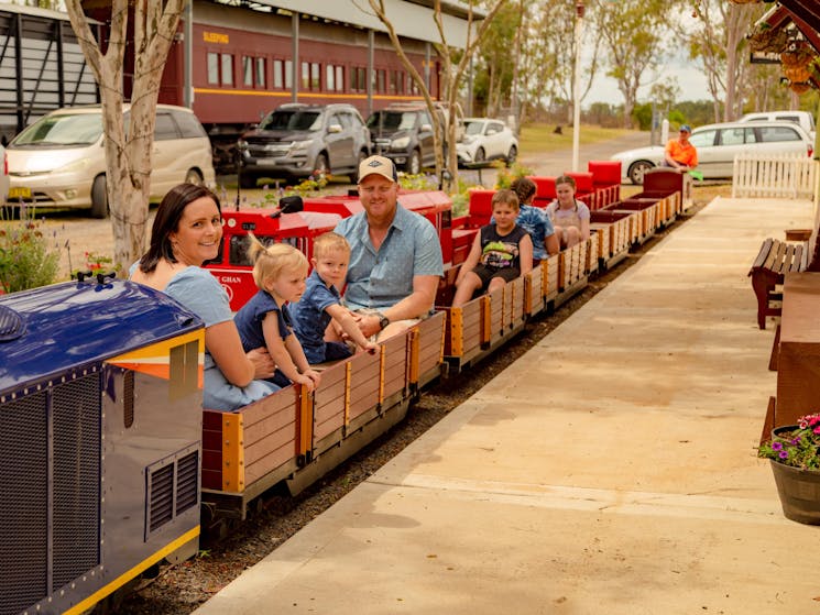 Families on train