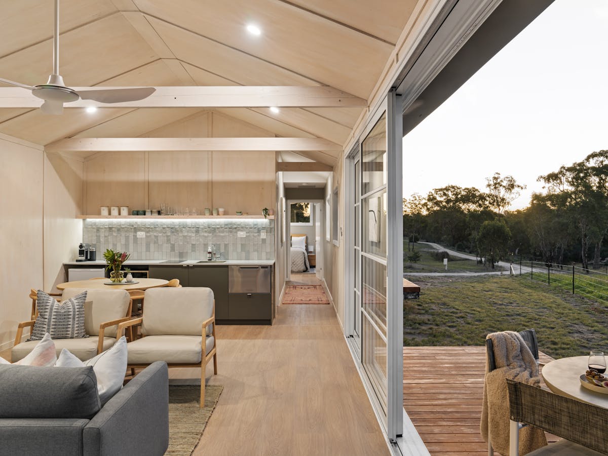 Alkira Cottage living area and hallway toward bedroom1