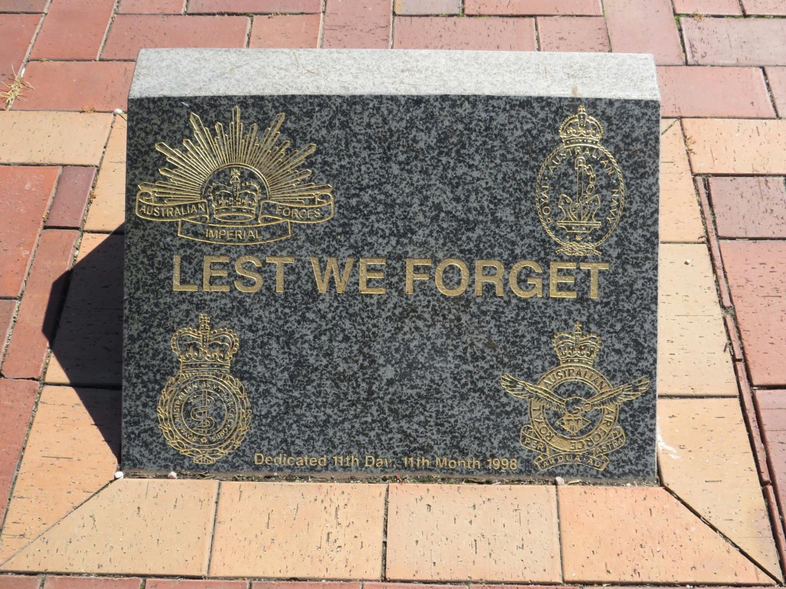 Lest We Forget marker