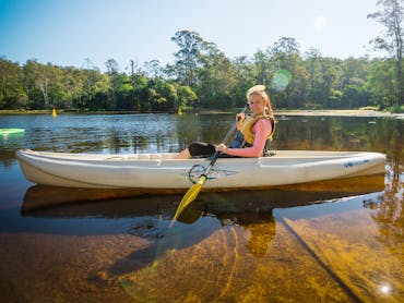 Kayaker at Enoggera Reservoir Kayaker at Enoggera Reservoir
