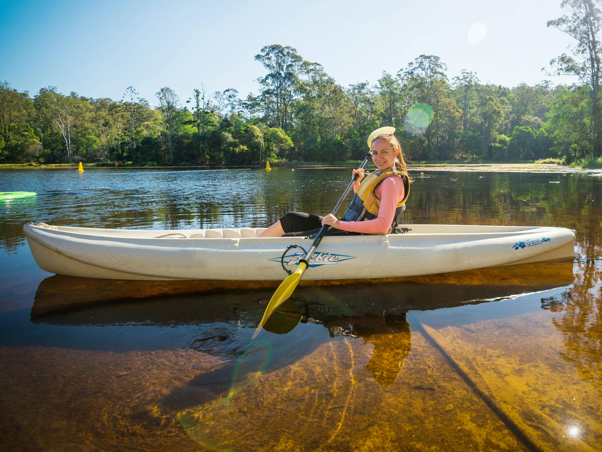 Kayaker at Enoggera Reservoir Kayaker at Enoggera Reservoir