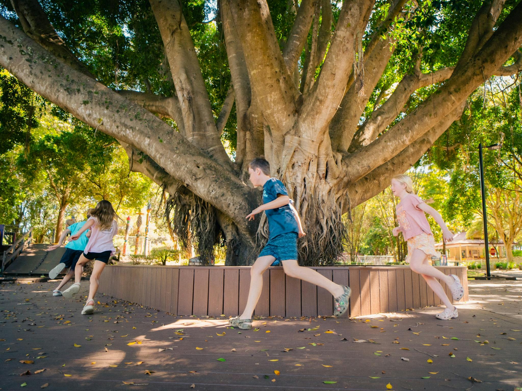 Kids running around having fun