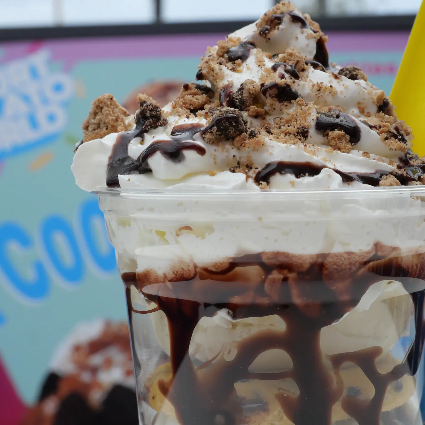 a delciuous cookie sundae dessert available in the colder months