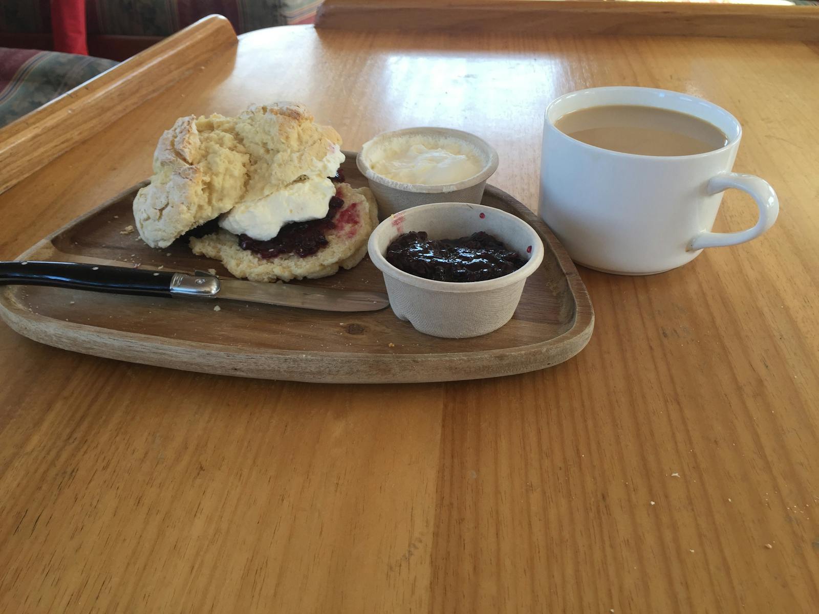 A delicious Scone and coffee