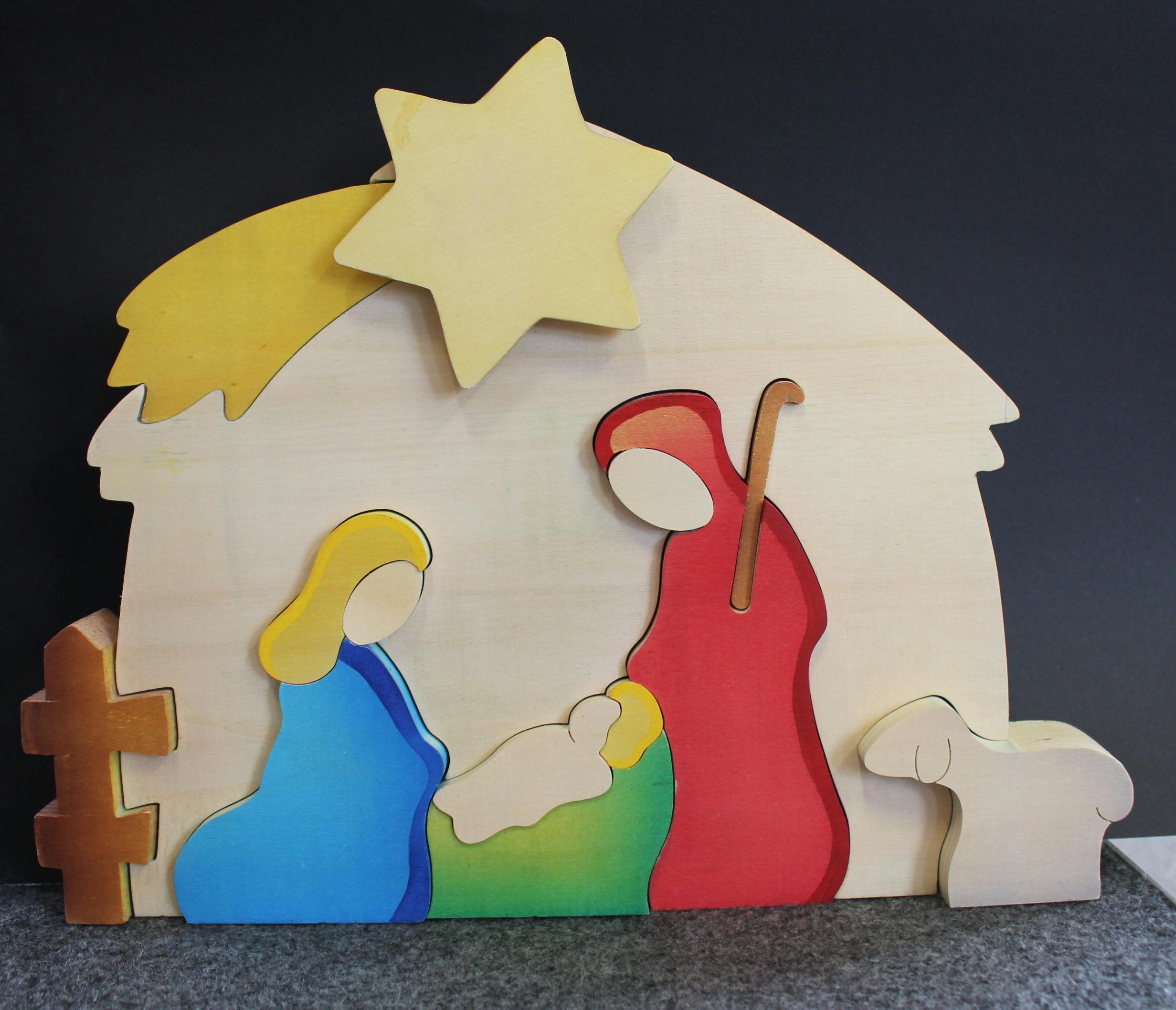 Brighly painted jigsaw puzzle for pres-school children