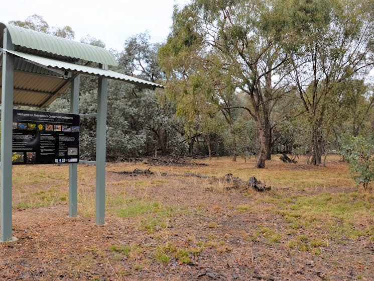 An information shelter at Stringybark Reserve.