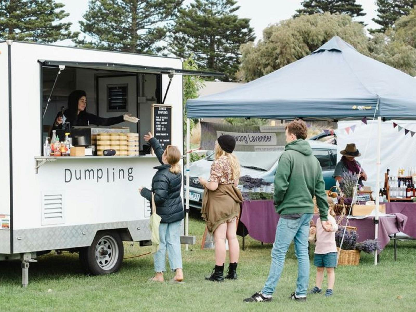 Dumpling van at market