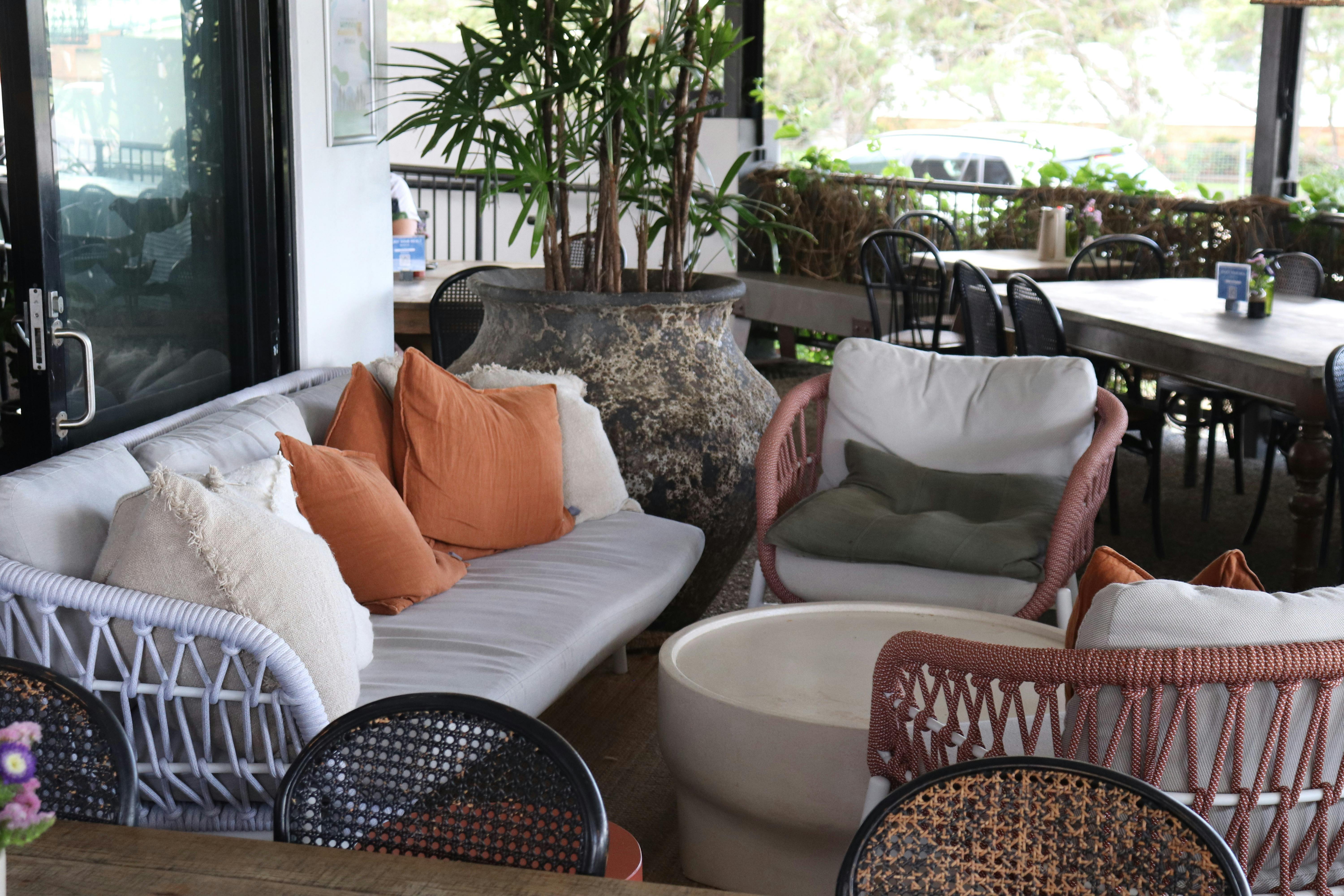 Cozy nook to curl up with friends and have a cup of coffee.