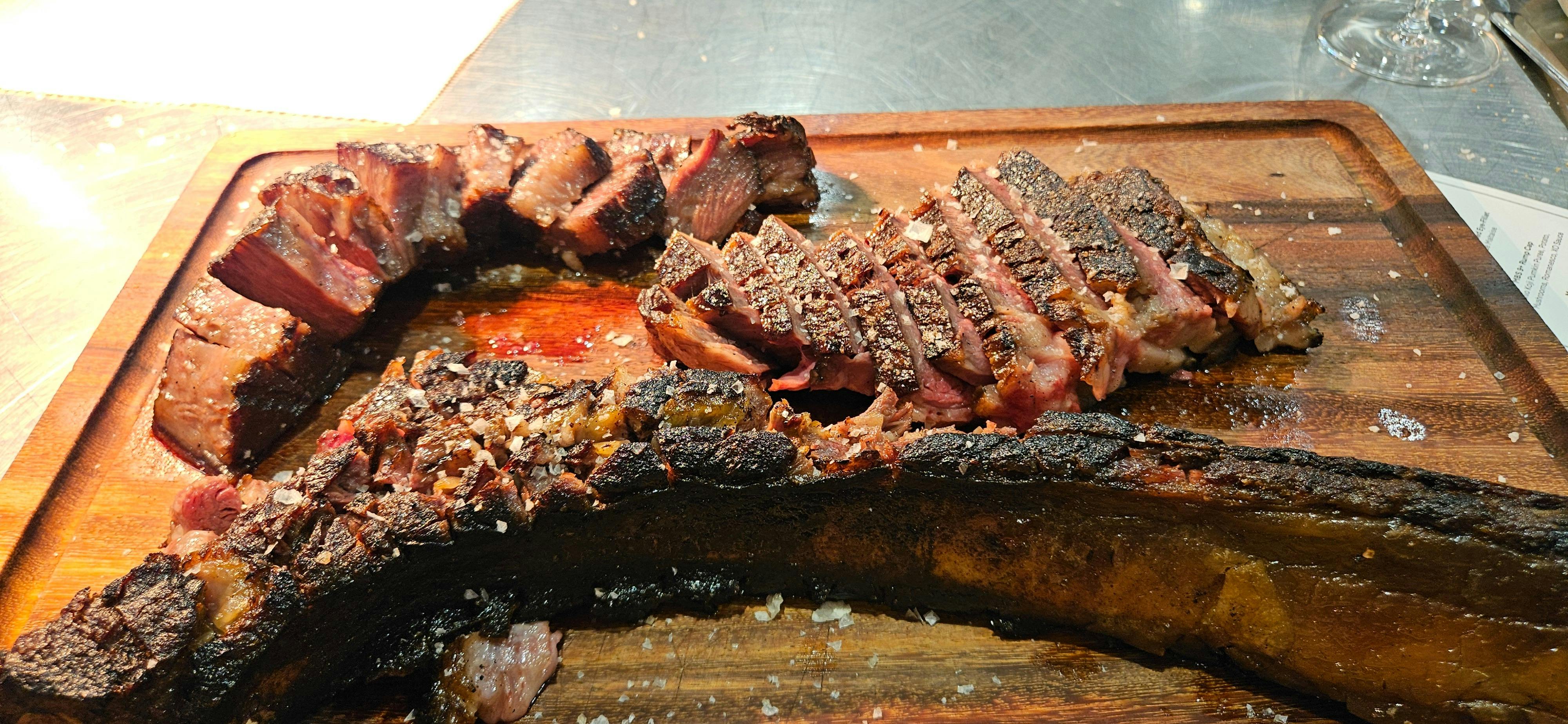 Wagyu steak sliced showing marbling Mayura Station South Australia