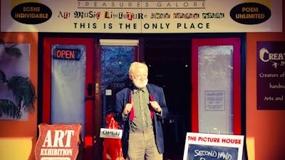 Max Cullen outside The Picture House Gallery & Bookshop