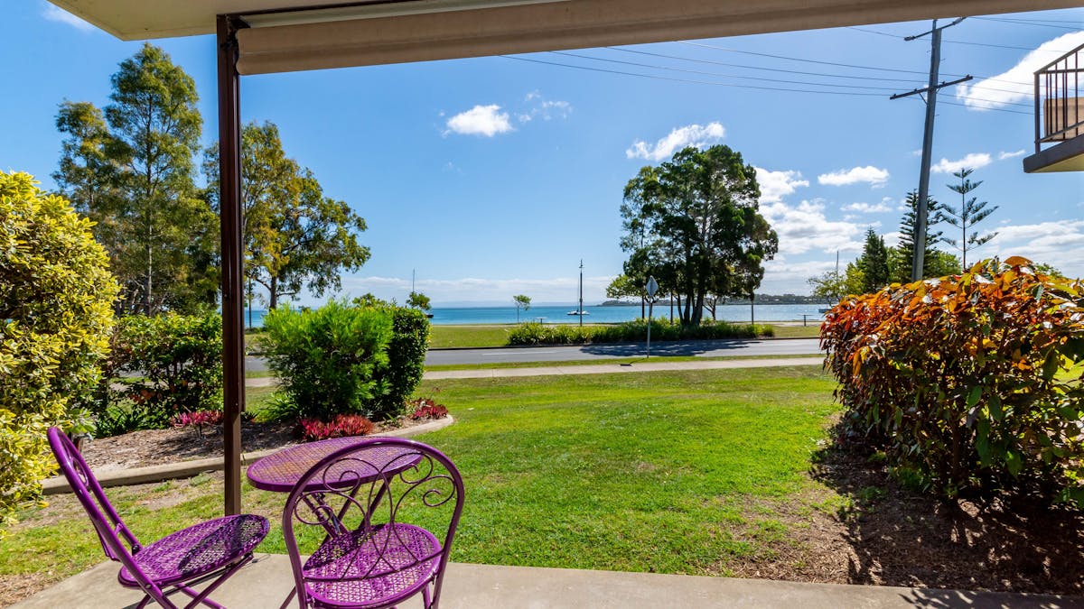 Patio overlooking water