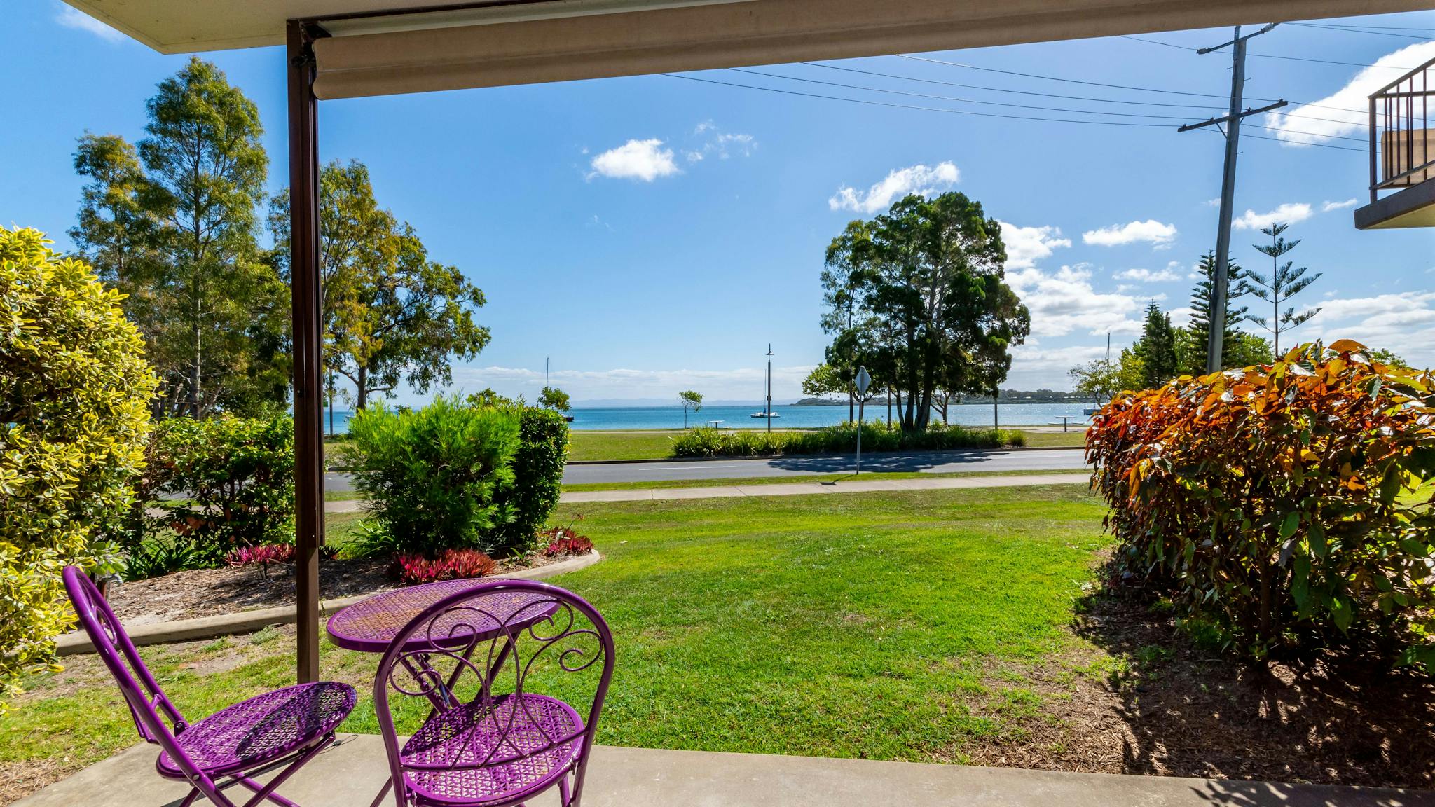 Patio overlooking water Patio overlooking water