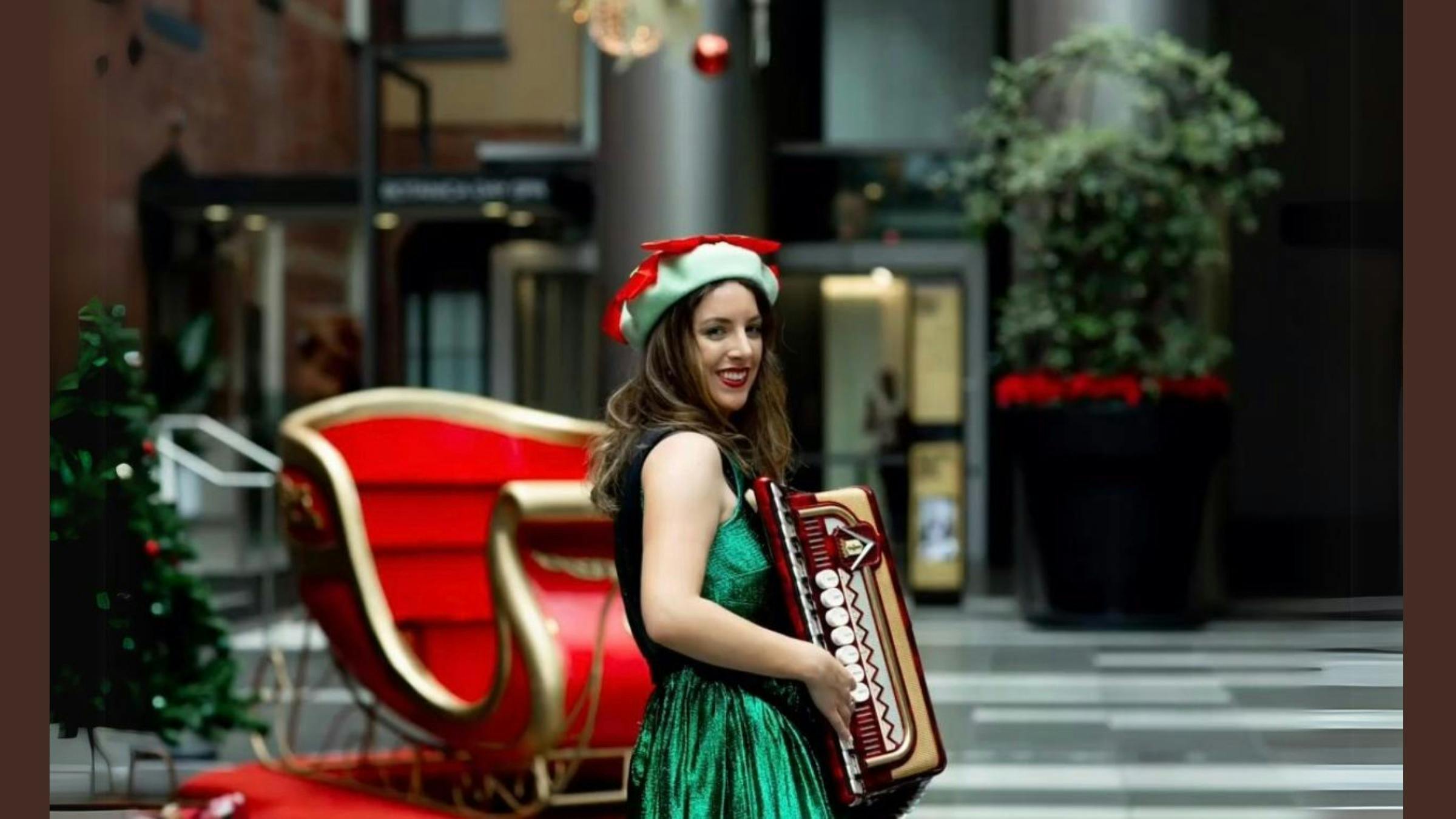 Christmas carols and jingles with Acordion Lucy