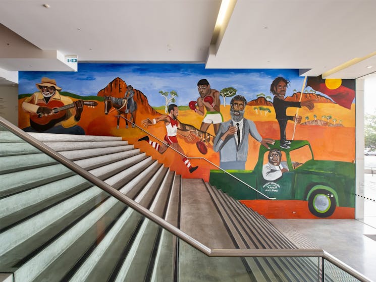 The MCA's foyer wall commission by artist Vincent Namatjira