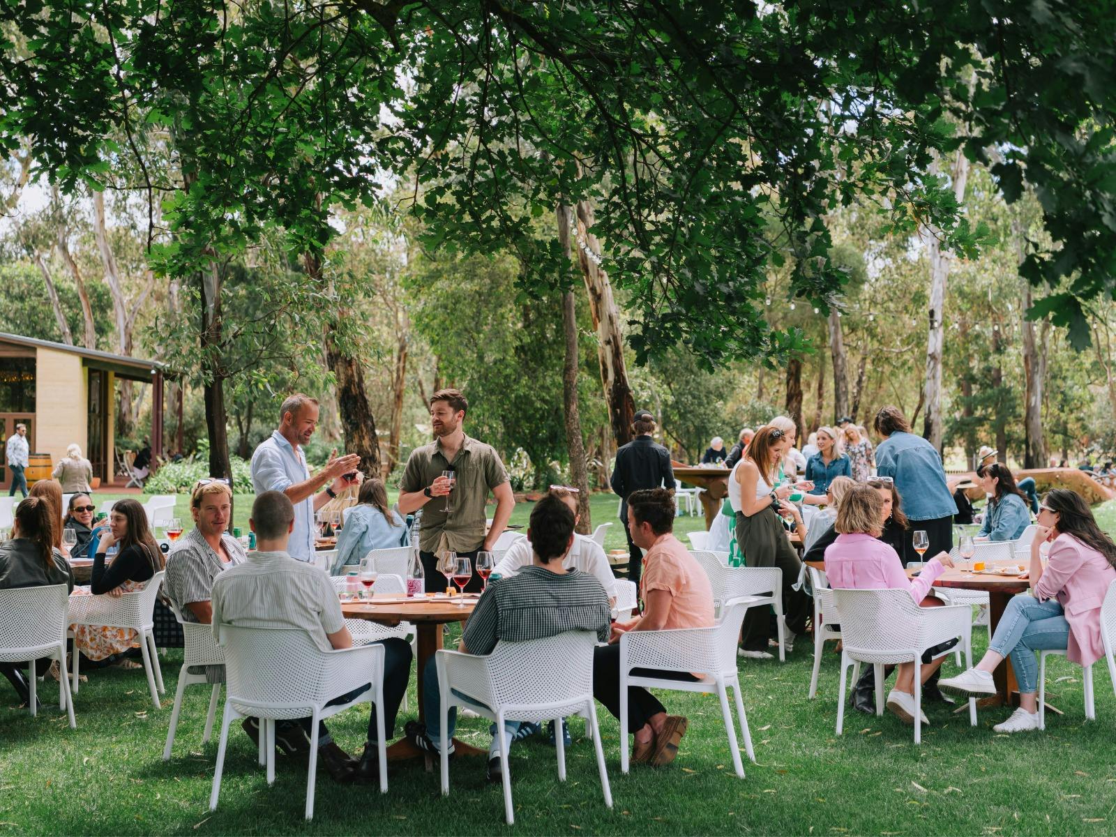 People enjoying The Lawns