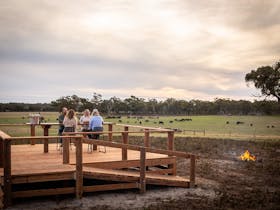 Private experience, under the stars with a fire lit, farm animals native wildlife wine farm food