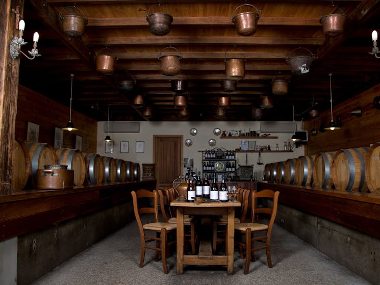 Cellar Door displaying all wines and barrels