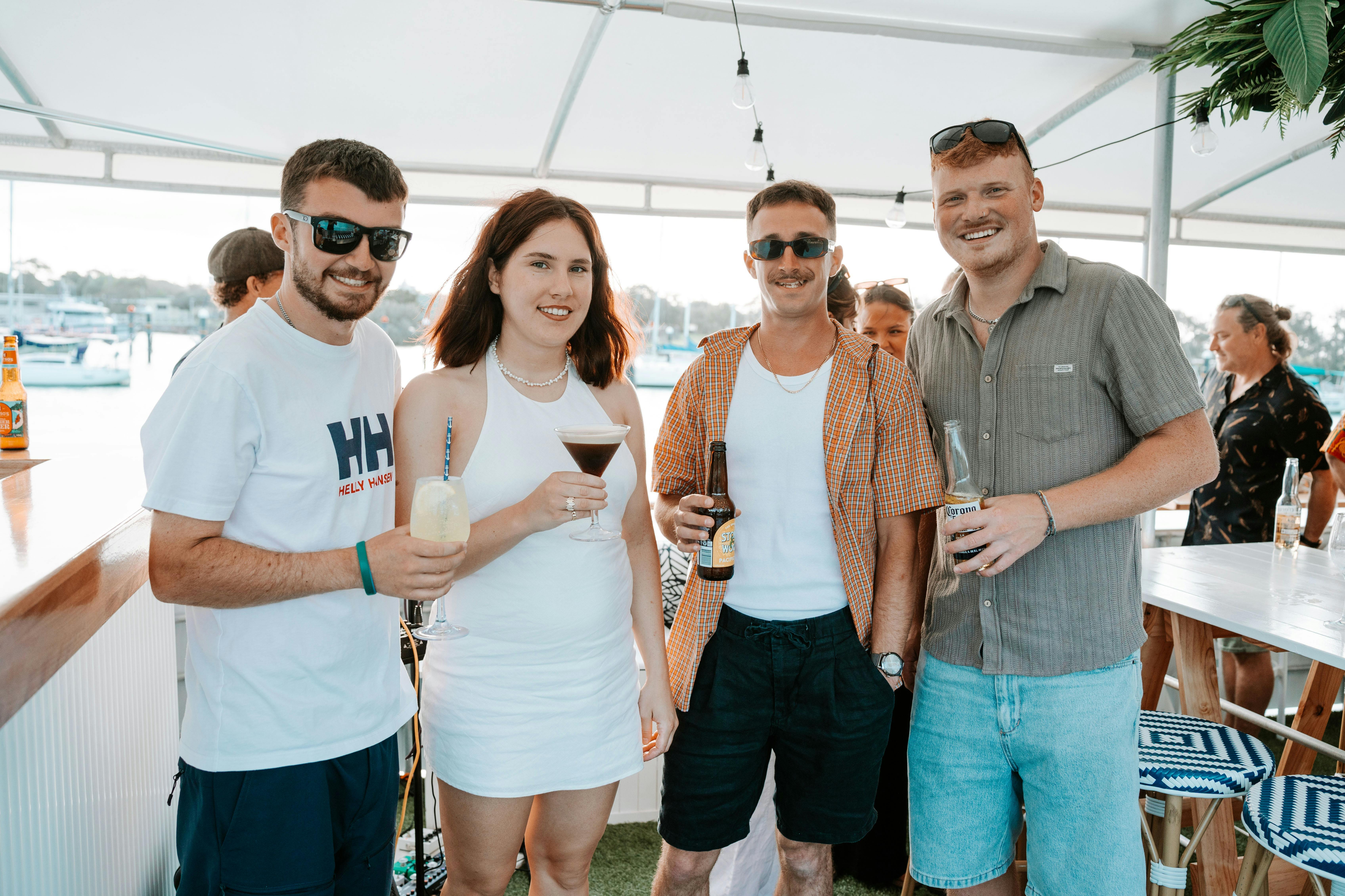 Guests enjoying a cocktail onboard The Boat Mooloolaba