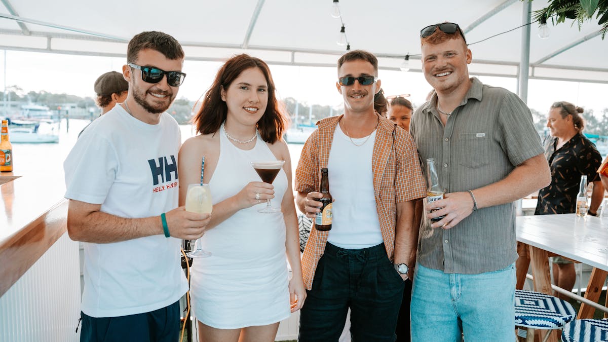 Guests enjoying a cocktail onboard The Boat Mooloolaba