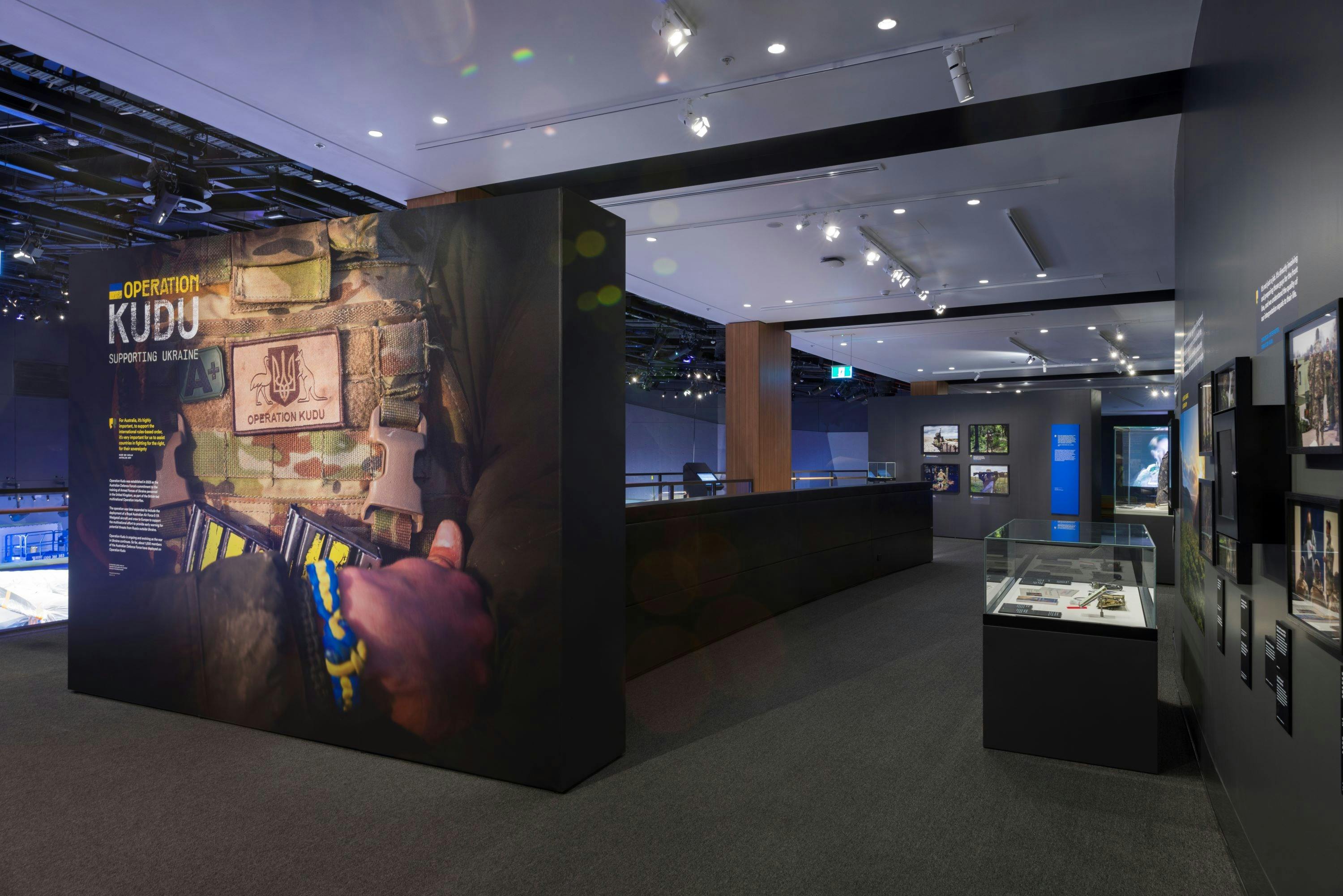 entrance to the gallery with main photo of solider with arms crossed